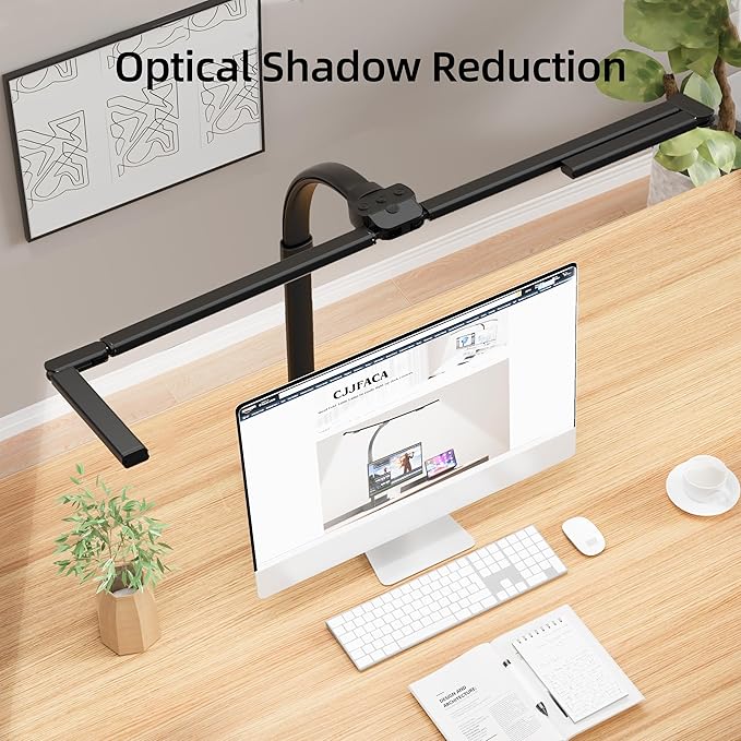 Office Home Desk Lamp,24W Super Bright Eye-Care Desk Lamp,Adjustable Gooseneck Office LED Task Light with Soft Non-Glare Lighting,Suitable for Studying,Reading (Black) (Plus)