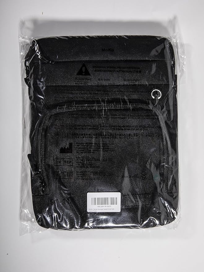 MoKo 9-11 Inch 360° Protective Tablet Sleeve Bag, Fits iPad Air M3 11, 5/4th 10.9, iPad A16 10/9/8/7th 10.2, iPadPro 11 Inch, Tab S8/S9 11, Multifunctional Bag with Shoulder and Headphone Port, Black