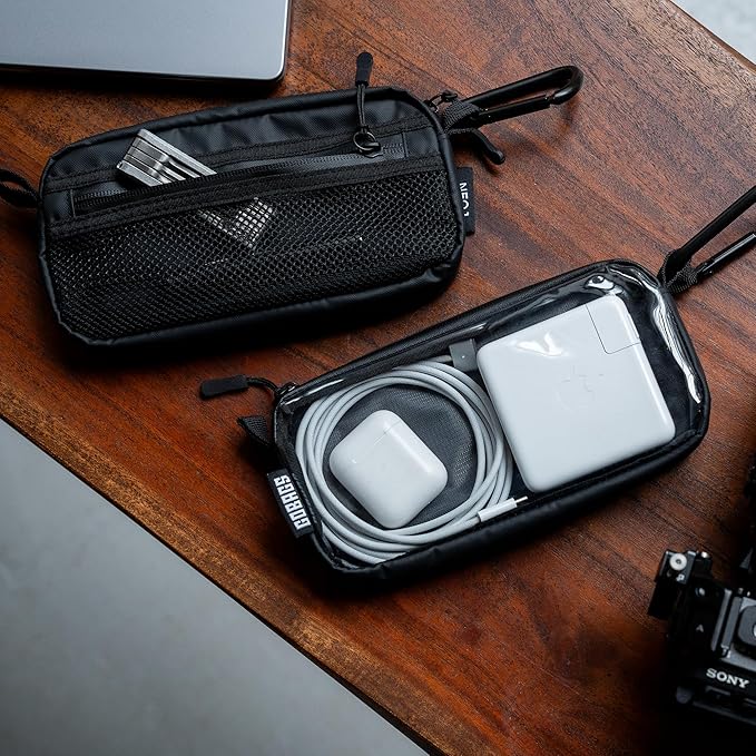 GOBAGS NEO Production Zipper Bags - Electronics & Camera Accessories Bag - Cable organizer, Gear Accessory Pouch, Travel Camera Essentials (Extra Small, Black)