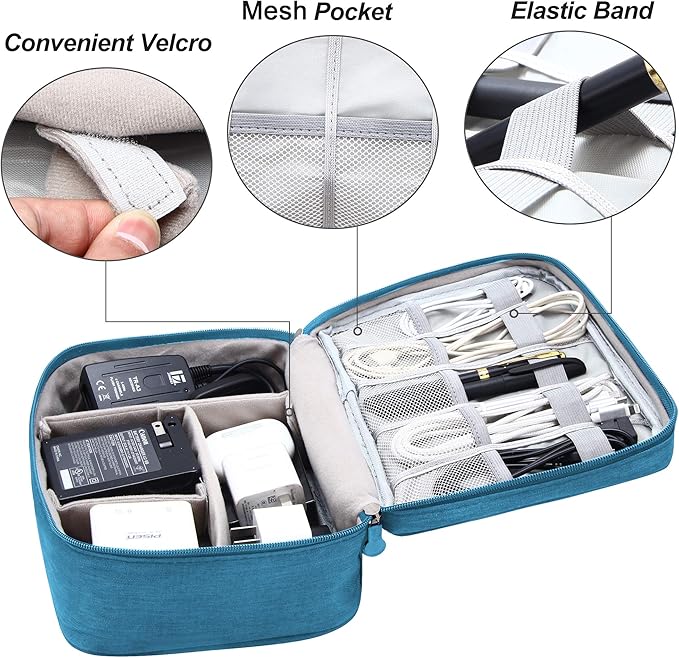 VOCUS Electronics Organizer Travel Cable Organizer Bag for Electronics Accessories, Portable Tech Carring Large Storage Case for Charger, Cord, Power Bank, Hardware