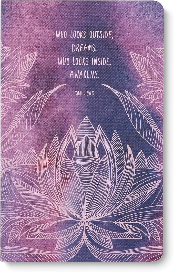 Compendium Softcover Journal – “Who looks outside, dreams. Who looks inside, awakens.”— A Write Now Journal with 128 Lined Pages, 5" W x 8" H