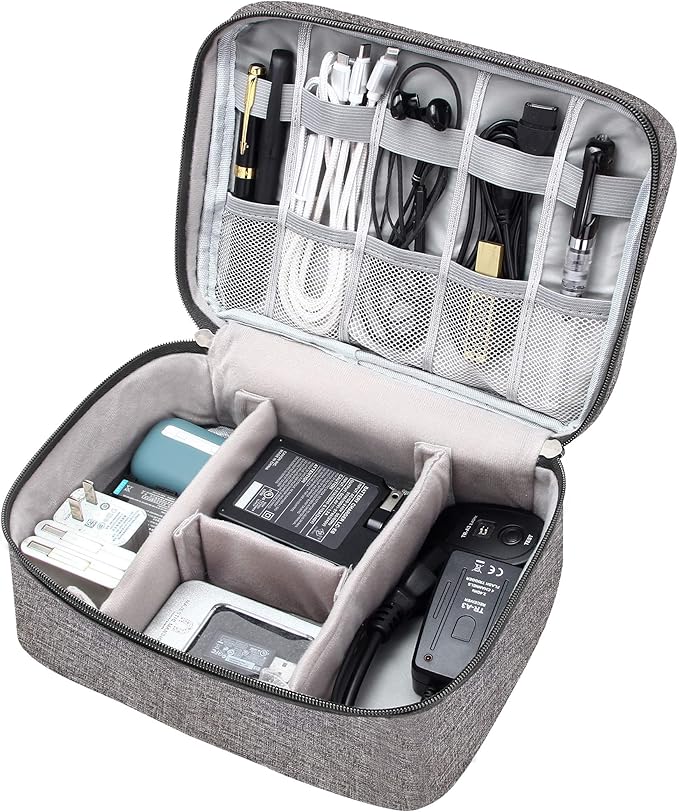 VOCUS Electronics Organizer Travel Cable Organizer Bag for Electronics Accessories, Portable Tech Carring Large Storage Case for Charger, Cord, Power Bank, Hardware