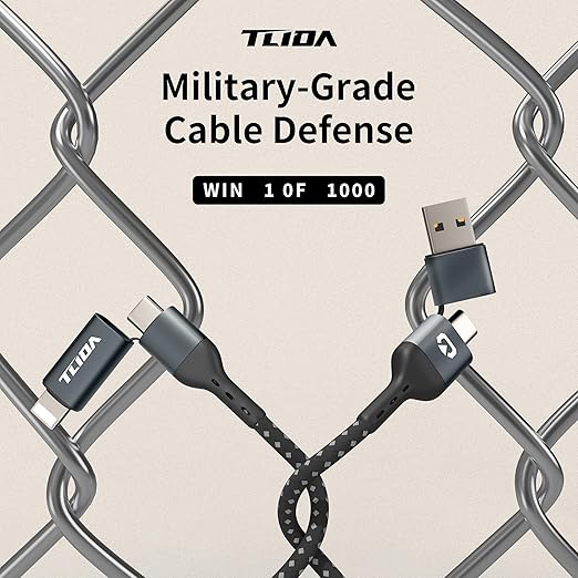 USB C for iPhone Cable, 66W 4 in 1 Charging Cable 4.4FT, Chubby USB A/C to C/liging with Light for iPhone 16e 16 15 14 Pro/MacBook/iPad/Samsung S25/Switch 2, Multi Chargers for All Devices